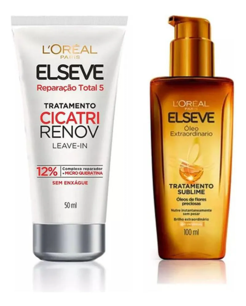 Kit Nutrição & Brilho: Elseve + Cicatri Renov L´oréal Paris