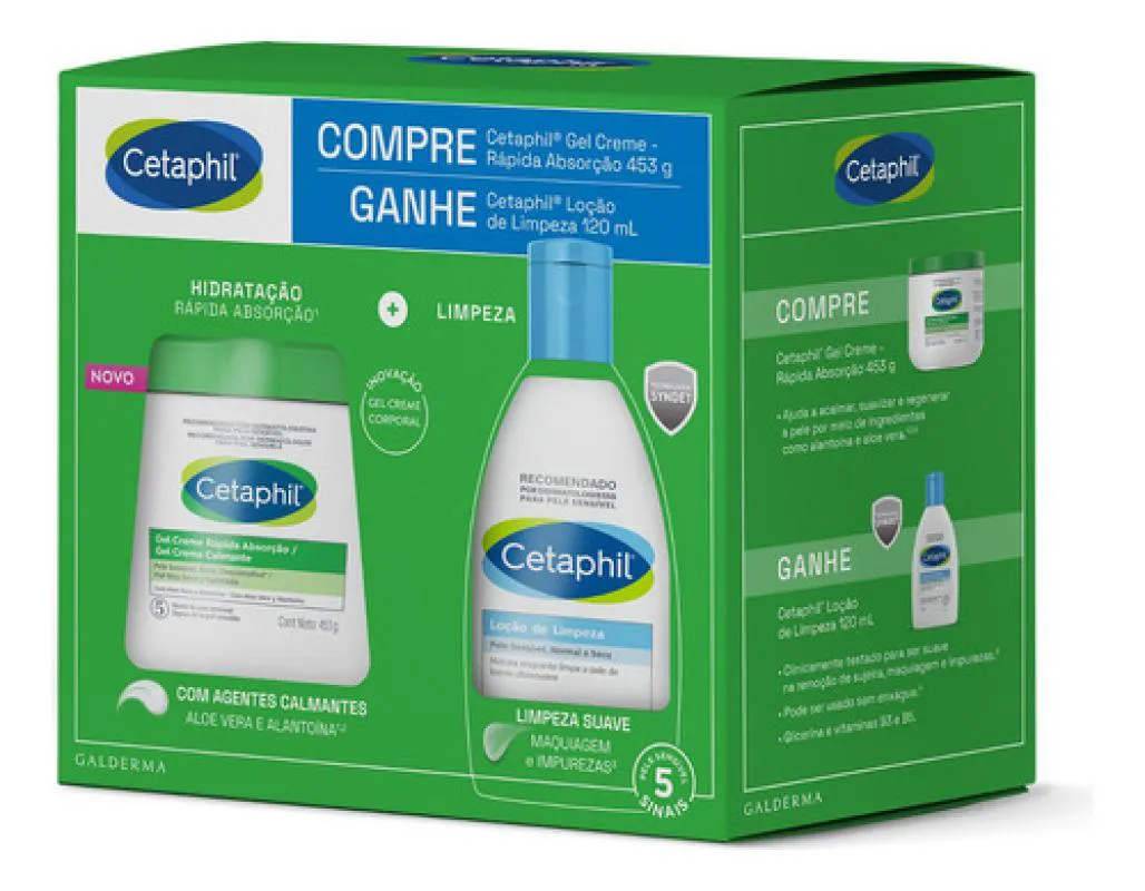 Kit Cetaphil Gel Creme 453g + Locao De Limpeza 120ml
