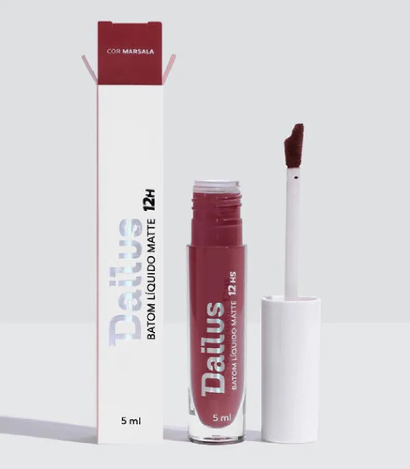 Dailus Batom Líquido Matte 12h - 5ml Marsala
