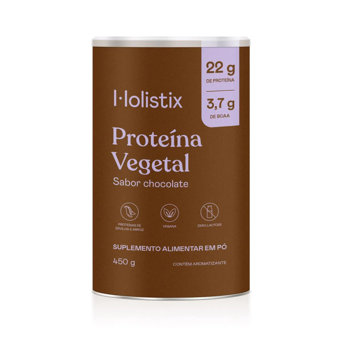 Proteína 100% Vegetal Holistix Sabor Chocolate 450g