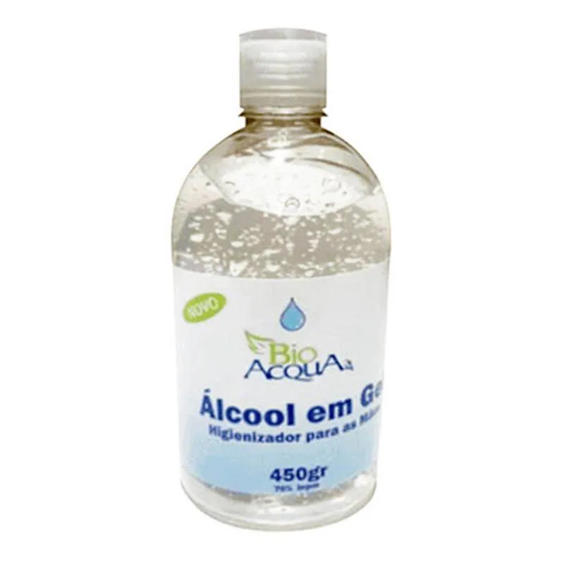 01 Gel 70% Alcool Higienizador De Mão Antisséptico 450gr