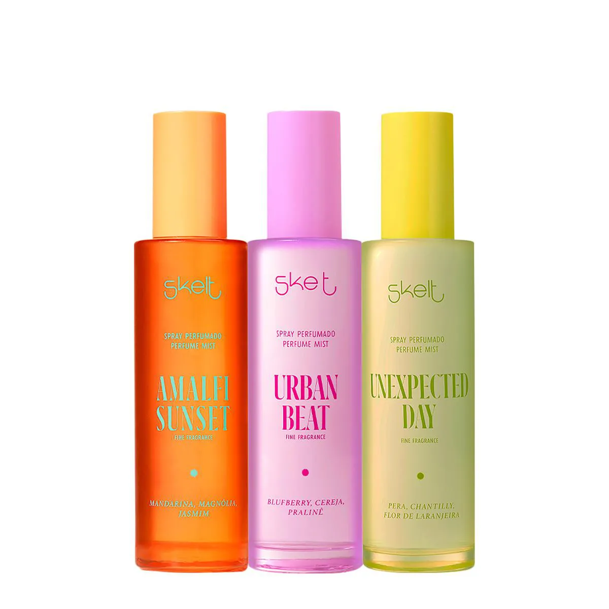 Kit Skelt Perfume Mist Spray Amalfi Sunset Urban Beat e Unexpected Day (3 produtos)