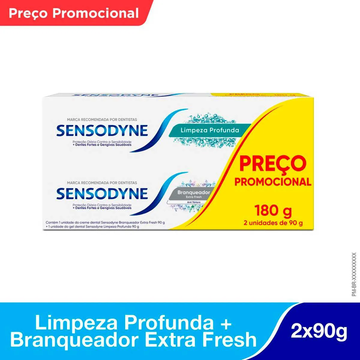 Kit Pasta de Dente Sensodyne Branqueador Extra Fresh 90g + Limpeza Profunda 90g