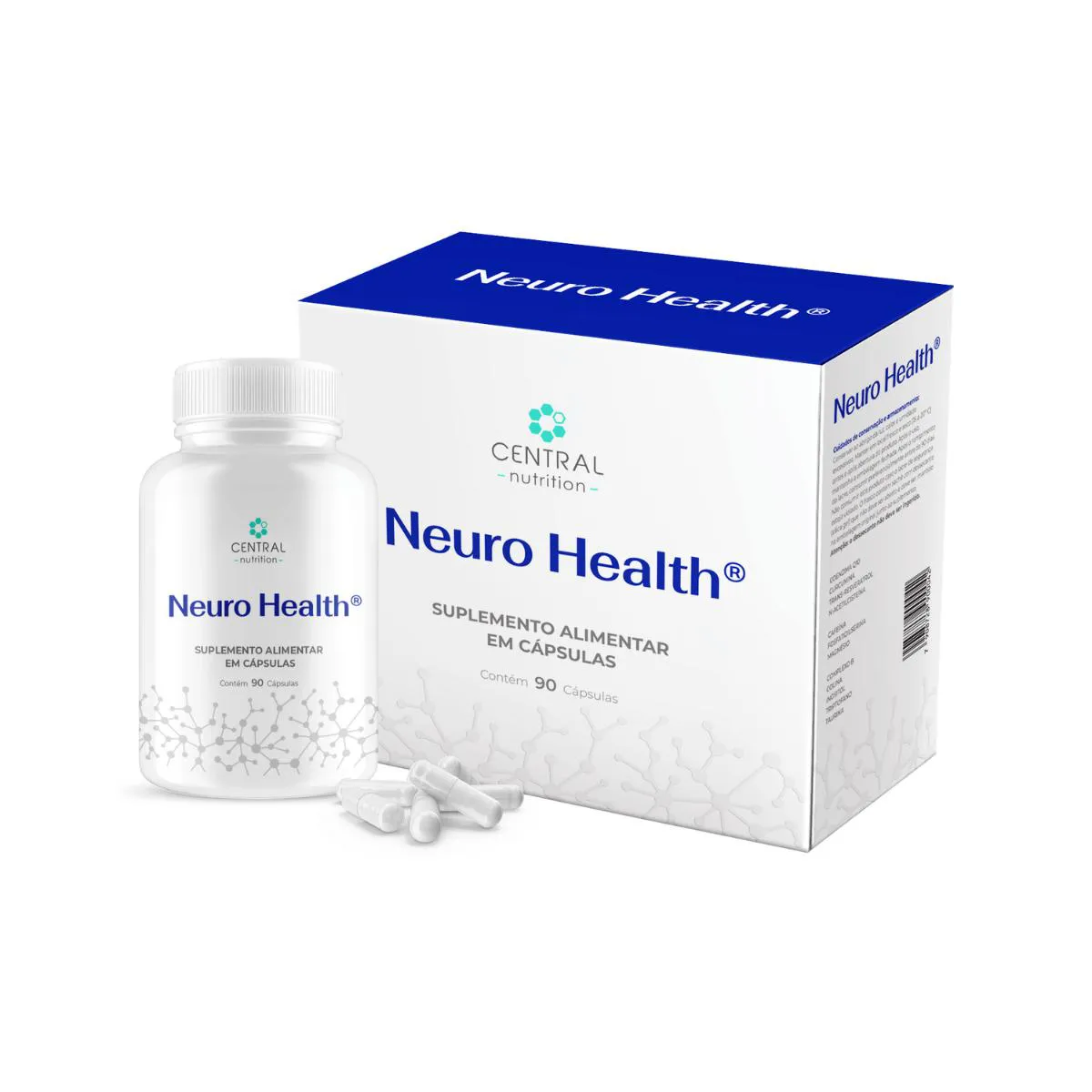 Neuro Health Vitaminas Magnésio 90 Caps Central Nutrition