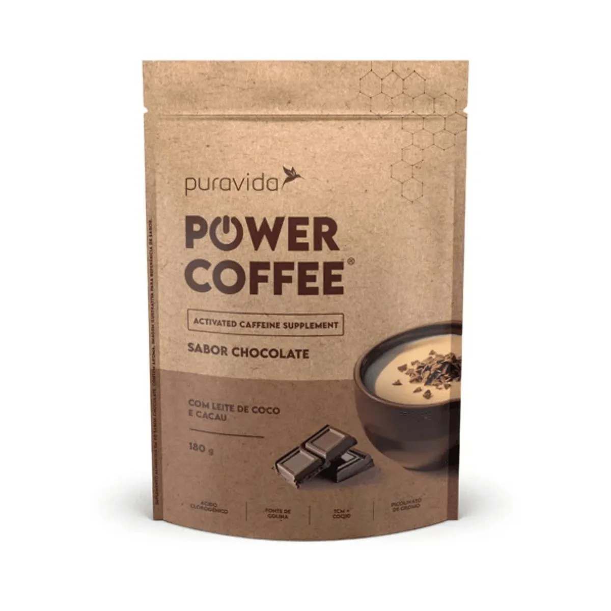Power Coffee Suplemento  Todos sabores 180g PuraVida Chocolate