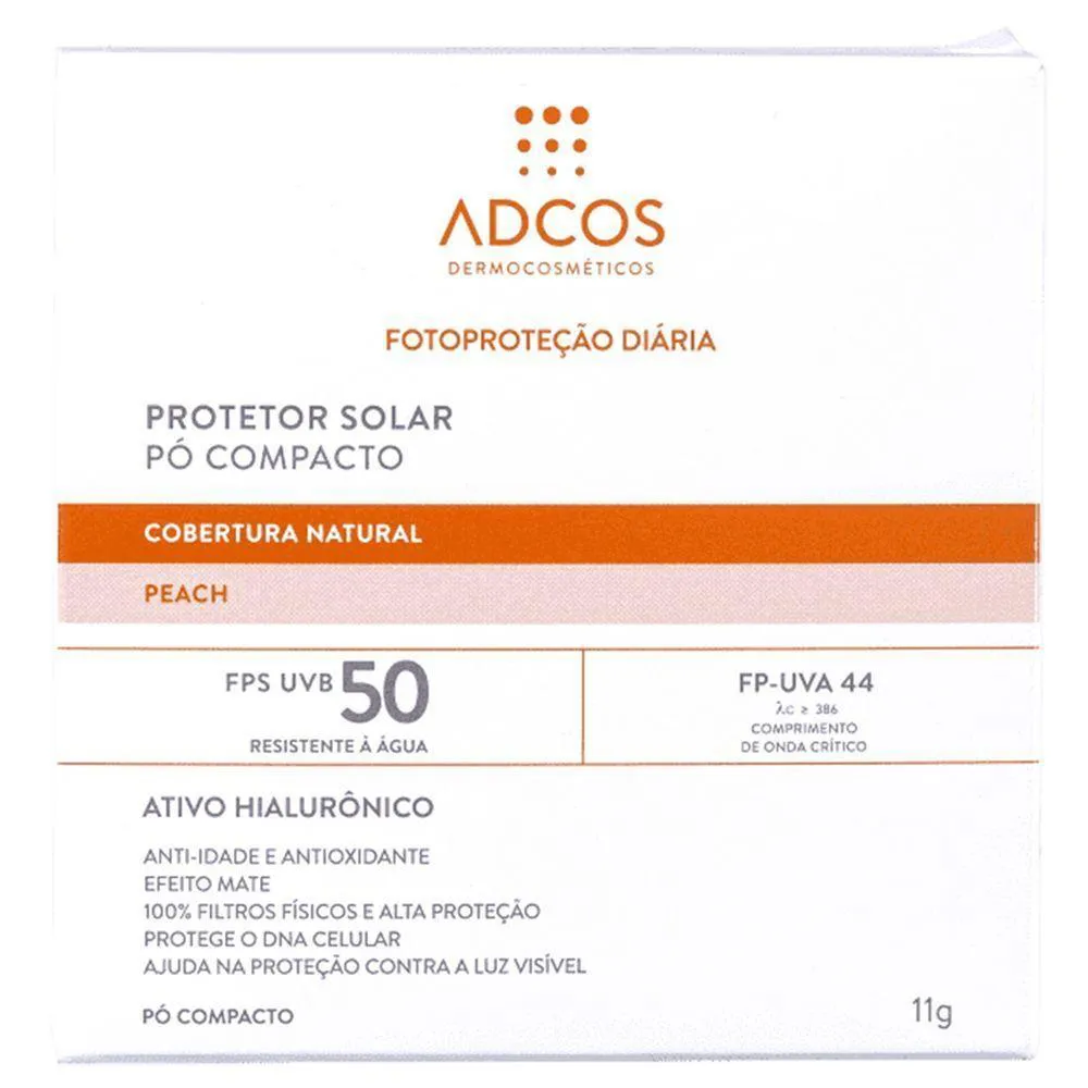 Protetor Solar Adcos Pó Compacto Fps 50 Peach 11g