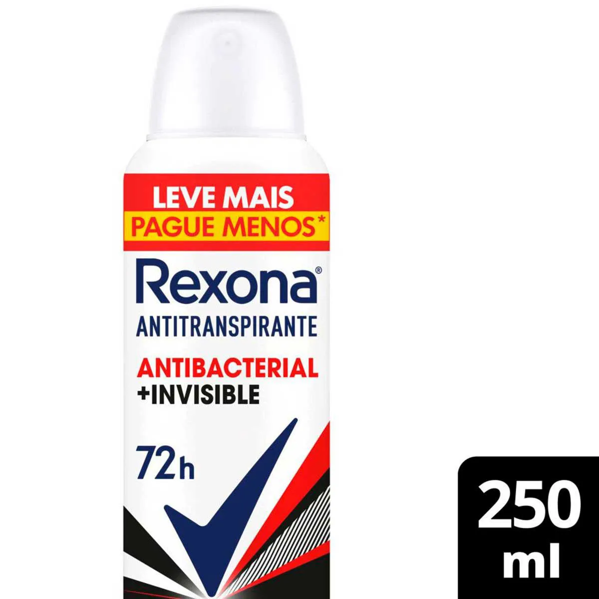 Desodorante Antitranspirante Aerosol Rexona Antibacterial + Invisible Feminino 72h 250ml