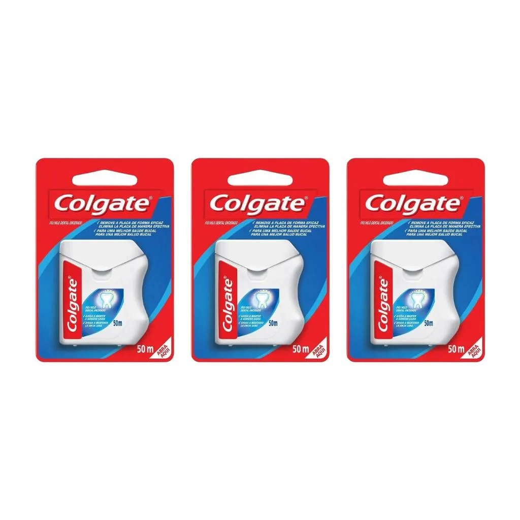 Fio Dental Colgate 50m - Kit C/ 3un