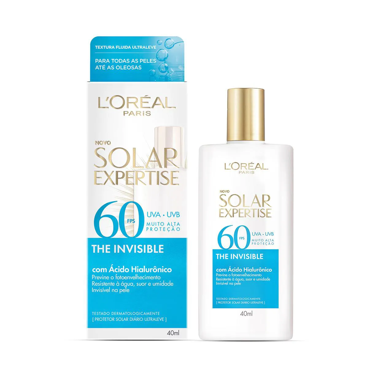 Protetor Solar L'Oréal Paris Solar Expertise FPS 60 The Invisible Sem Cor 40ml