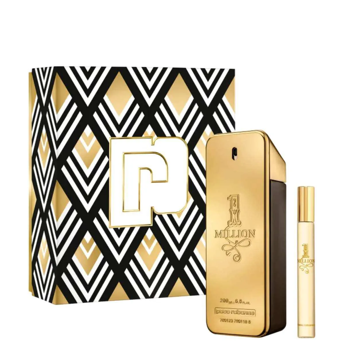 Conjunto 1 Million Paco Rabanne Masculino - Perfume Eau de Toilette 200ml + Travel Size 10ml