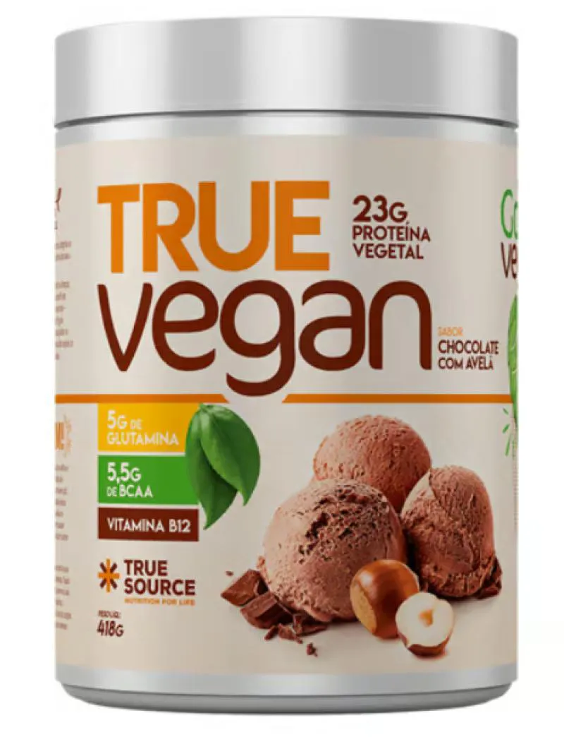 Proteína Vegana, True Vegan, Sabor Chocolate com Avelã, 418g, True Source
