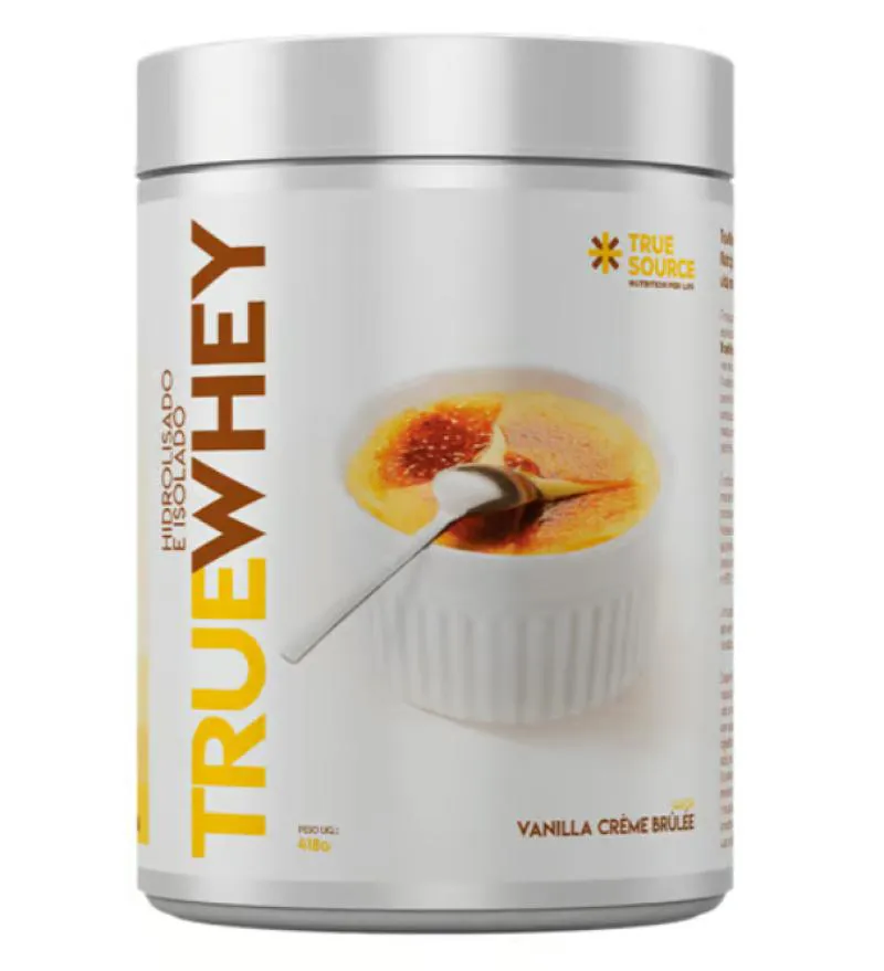 True Whey, Hidrolisado e Isolado, 418g, Sabor Creme Brulle, True Source