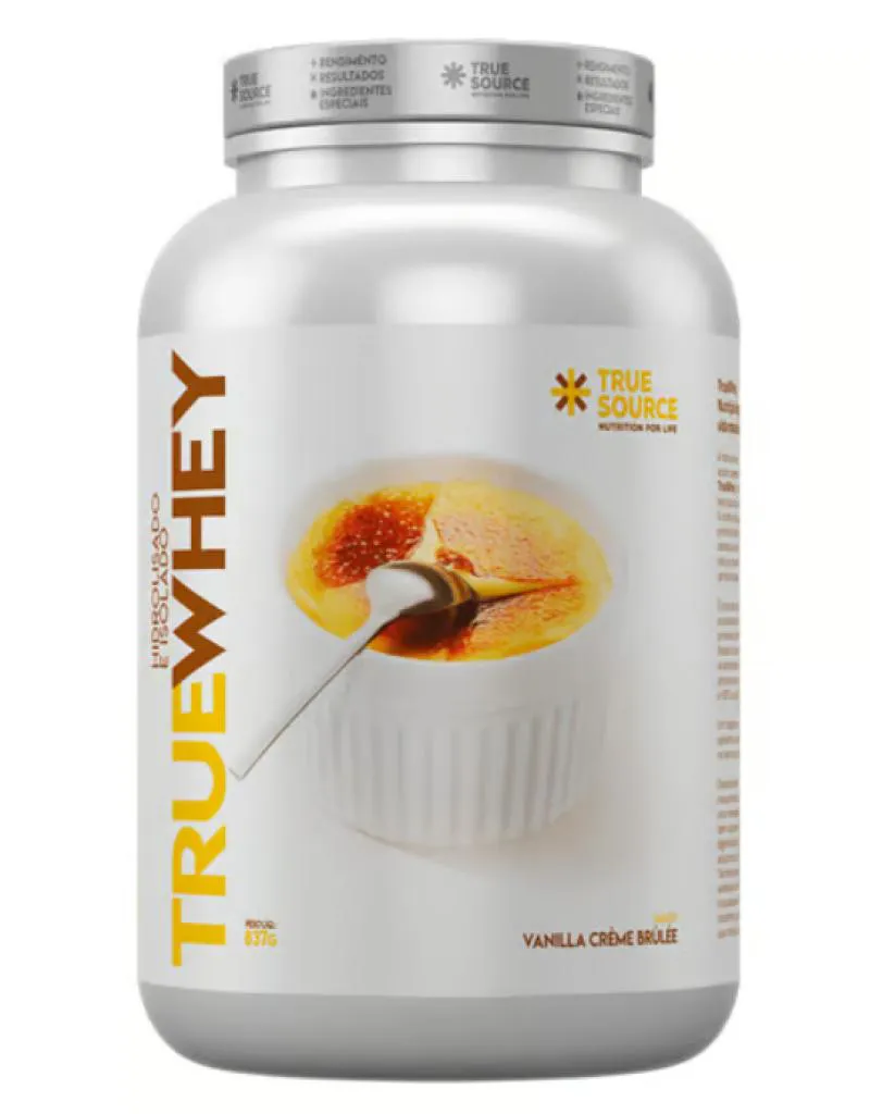 True Whey, Hidrolisado e Isolado, 837g, Sabor Creme Brulle, True Source
