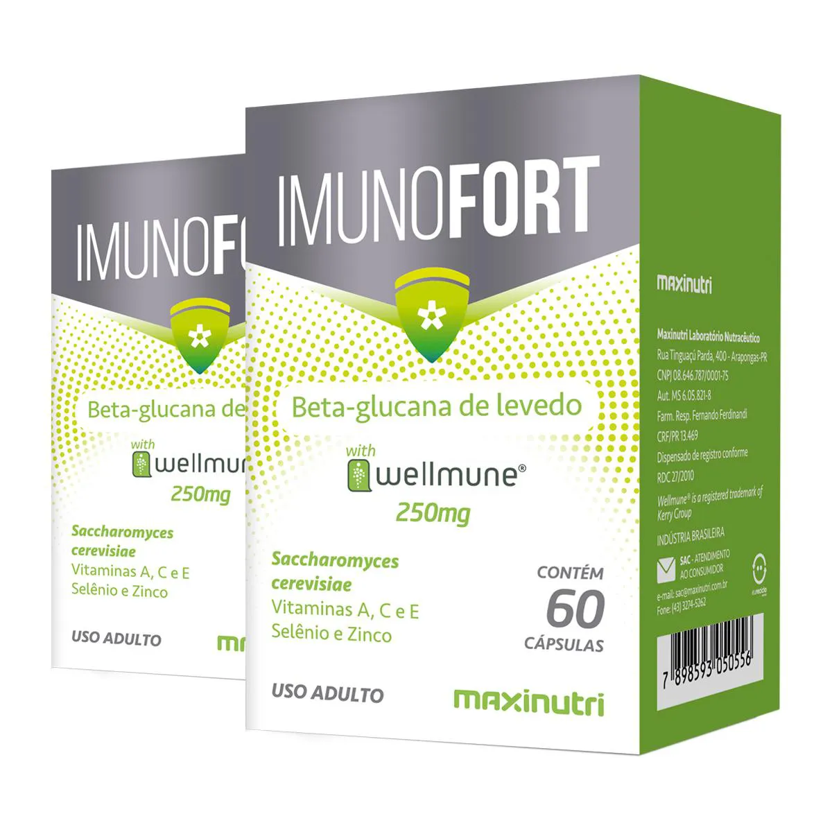 Kit 2 Imunofort Wellmune Maxinutri 60 Cápsulas