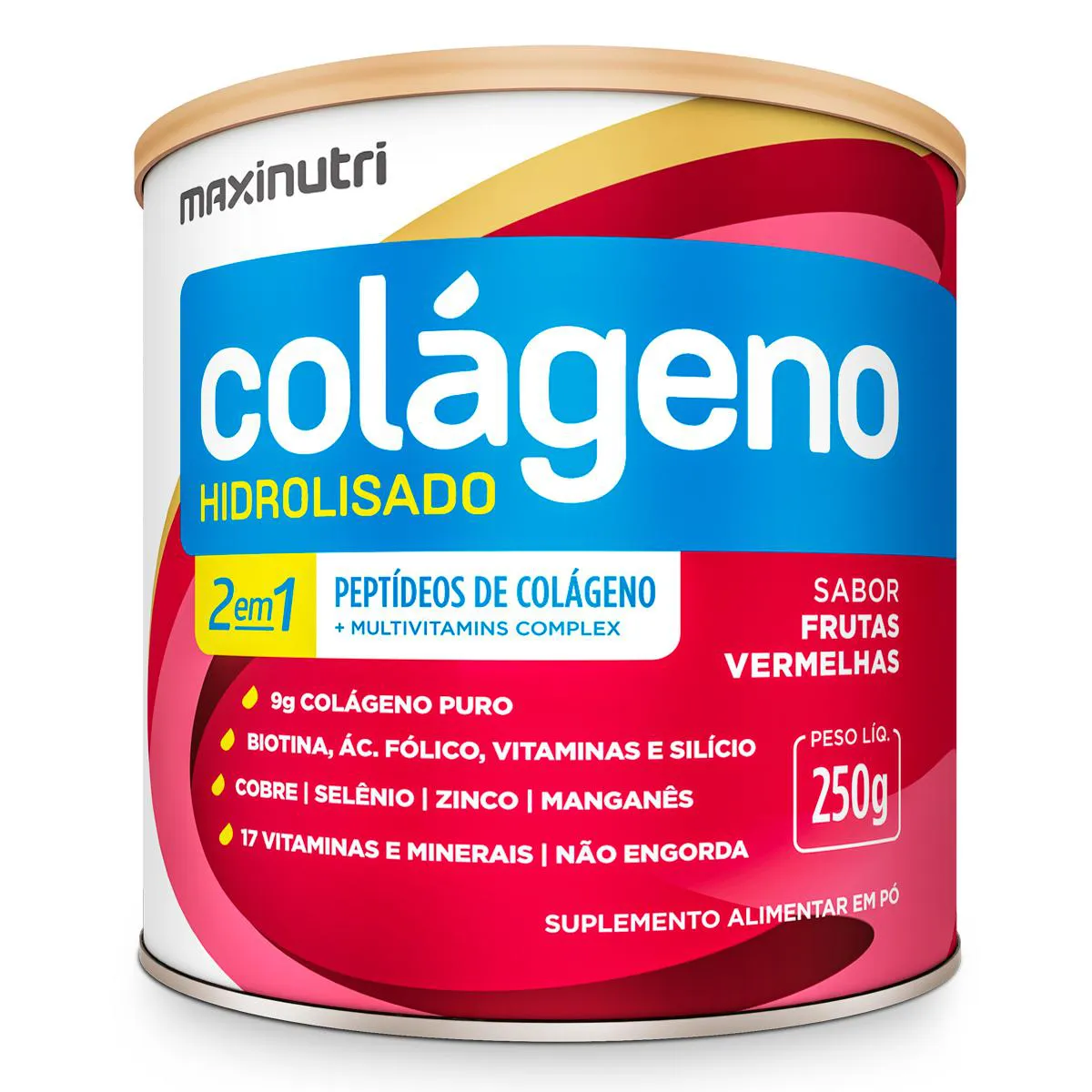 Colágeno Hidrolisado 2 em 1 Maxinutri 250g Frutas Vermelhas