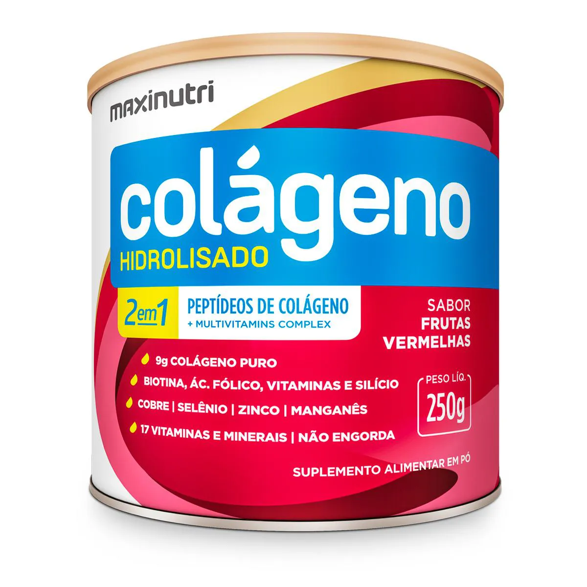 Colágeno Hidrolisado 2 em 1 Verisol Maxinutri 250g Frutas Vermelhas