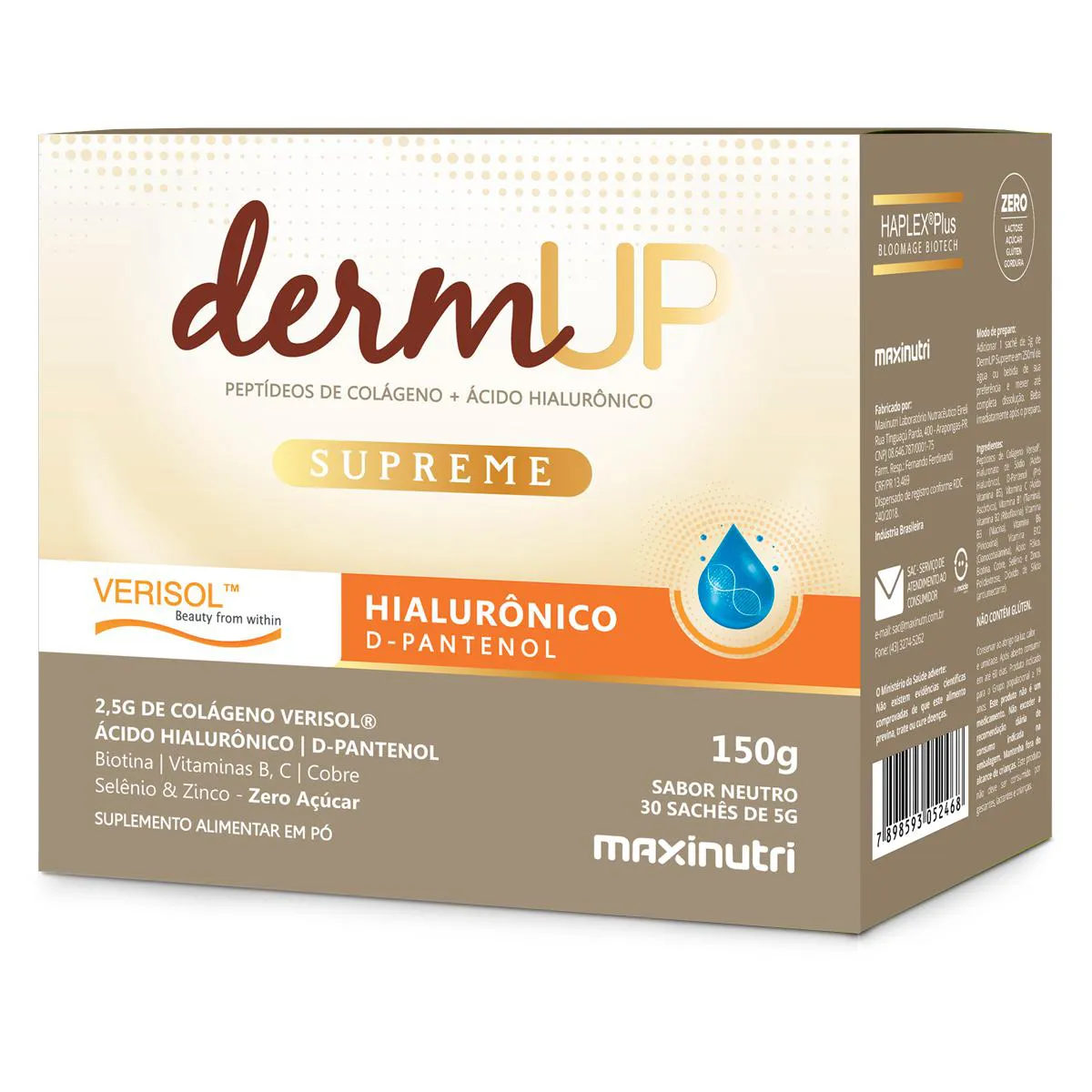 Dermup Supreme Verisol Maxinutri 30 sachês Neutro