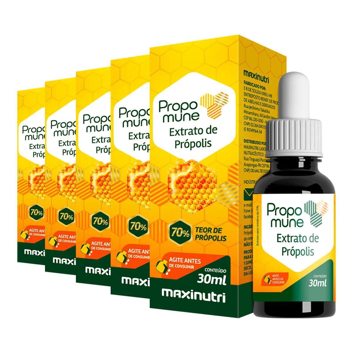 Kit 5 Propomune Extrato de Própolis Maxinutri 30ml