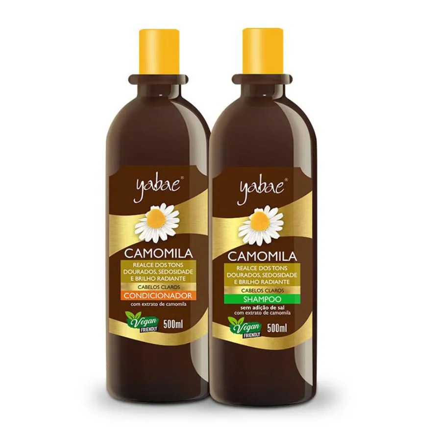 Shampoo e Condicionador Camomila - Yabae-  Vegano - Realce dos Tons Dourados e Brilho Radiante