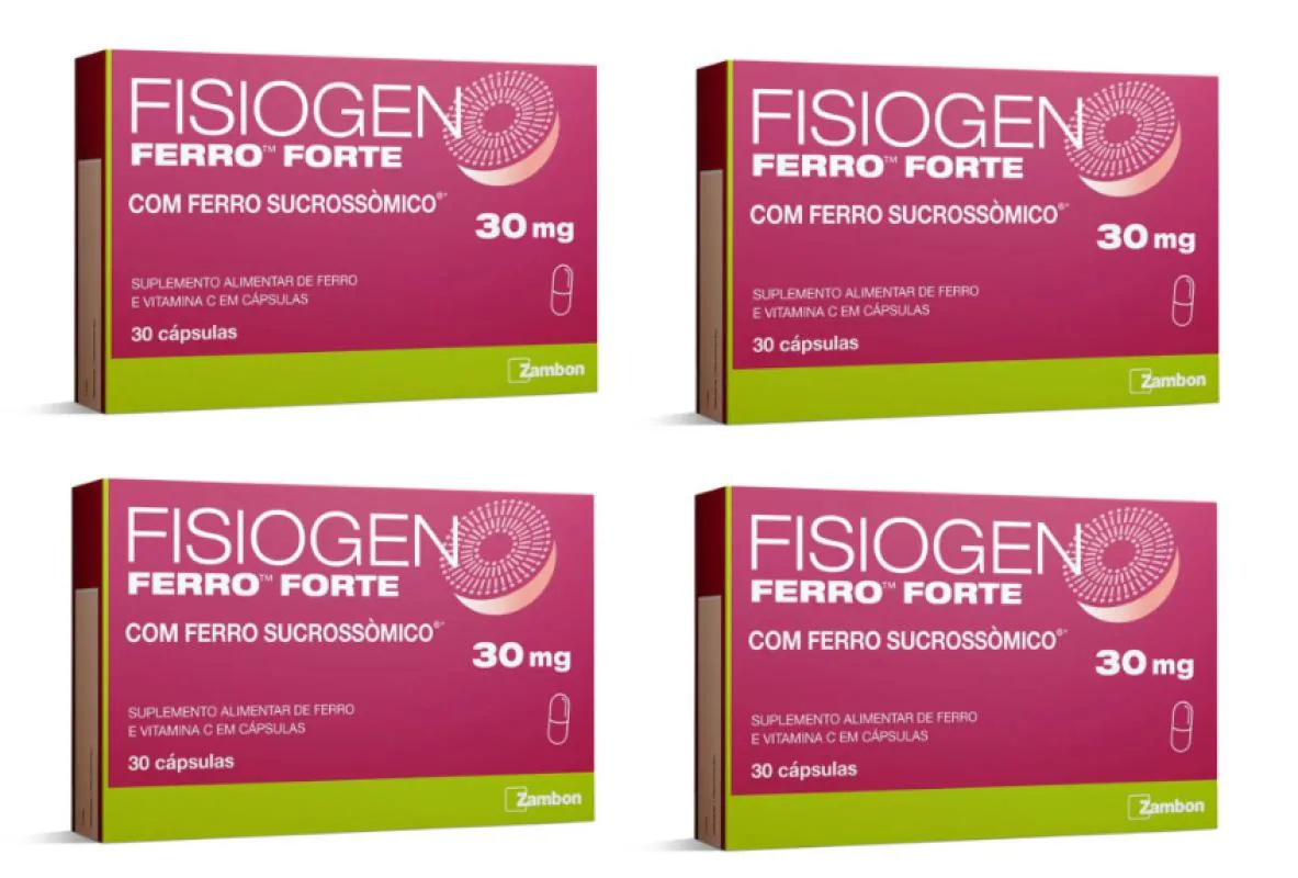 KIT C/4 FISIOGEN FERRO FORTE c/30 Cápsulas Cada