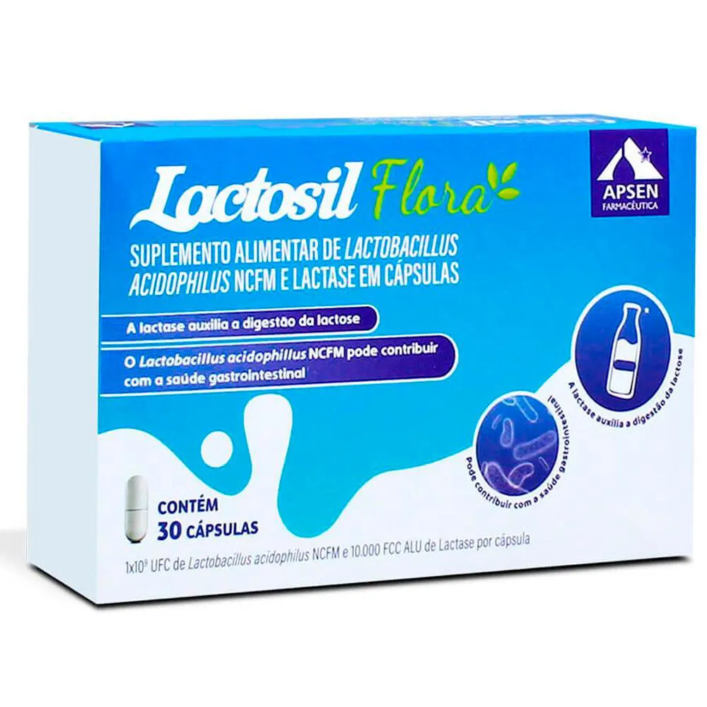 LACTOSIL FLORA C/30 CÁPSULAS DE PROBIÓTICO + LACTASE