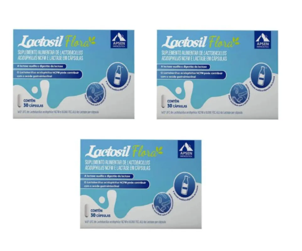 LACTOSIL FLORA KIT C/3 CAIXAS C/30 CÁPSULAS CADA