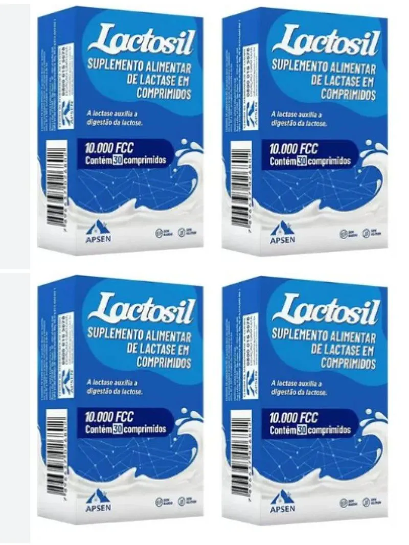 LACTOSIL 10.000 FCC KIT C/4 CAIXAS C/30 COMPRIMIDOS CADA