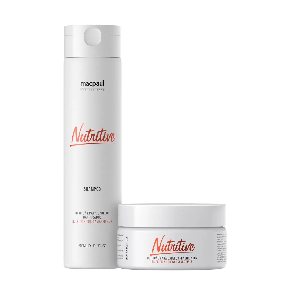 Kit MacPaul -Shampoo Nutritive 300ml + Máscara Nutritive 250g 