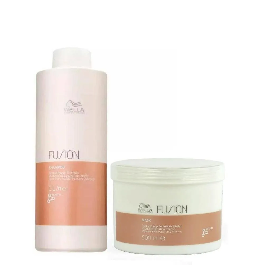 Kit Wella Fusion - Shampoo 1 Litro + Máscara 500ml