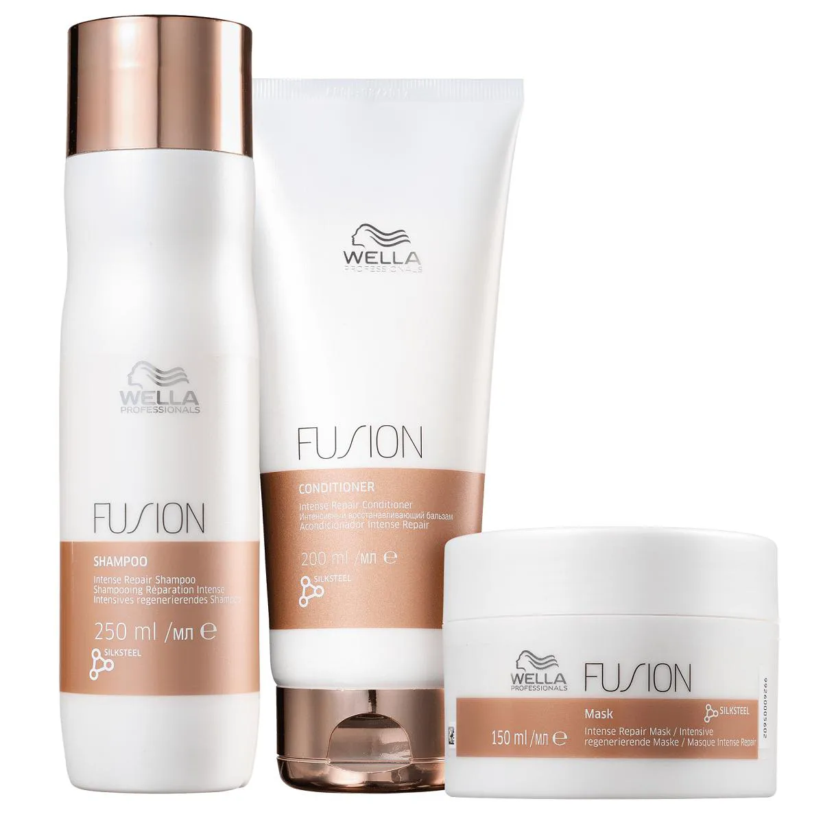 Kit Wella Fusion - Shampoo 250ml + Condicionador 200ml + Máscara 150ml