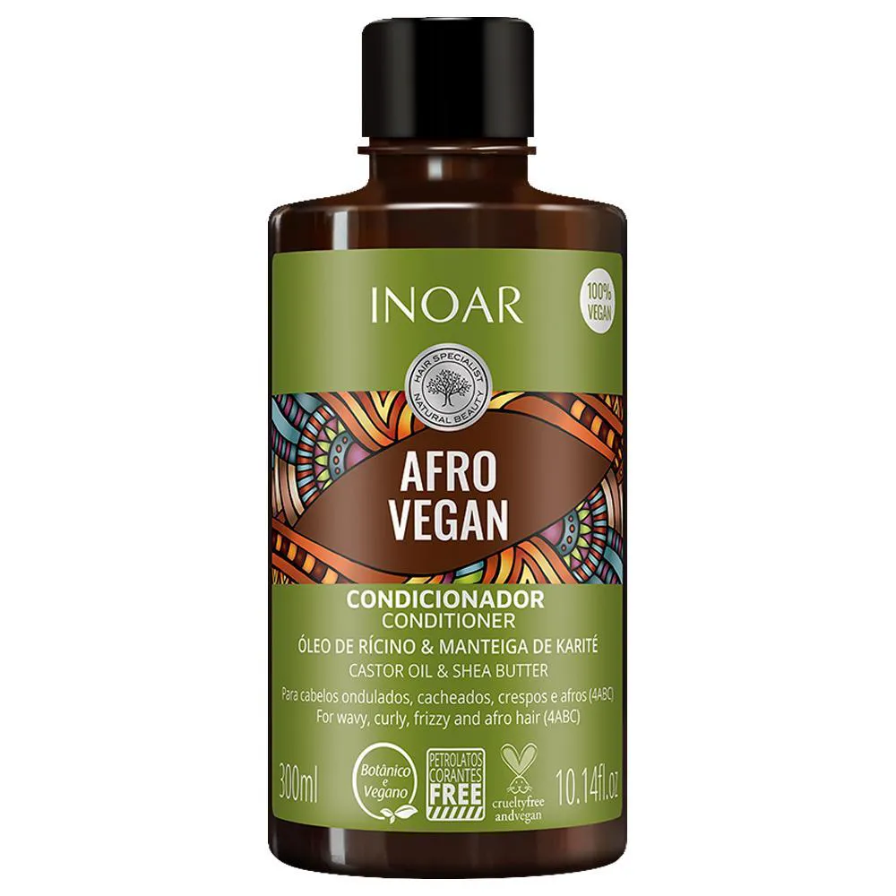 Condicionador Cachos Vegano Inoar Afro Vegan 300ml