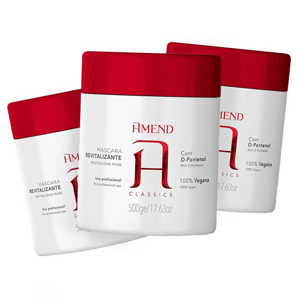 Kit 03 Máscara D´Pantenol Revitalizante Amend 500g