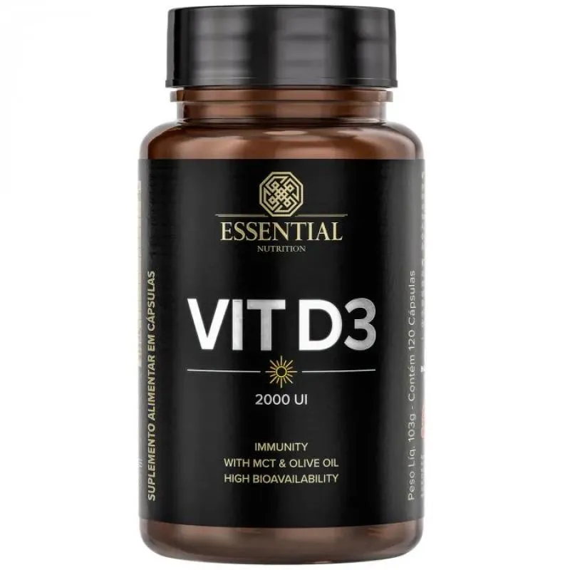 Kit 3x Vit D3 2000UI (120 Capsulas) - Essential Nutrition