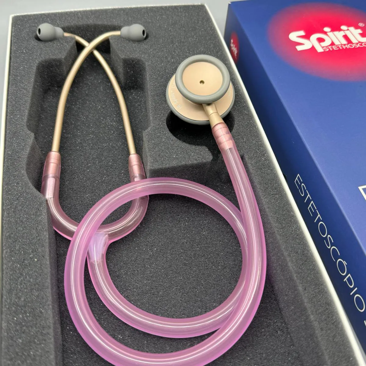 Estetoscópio Spirit MD Pro-Lite Adulto Rosa Transparente Champanhe