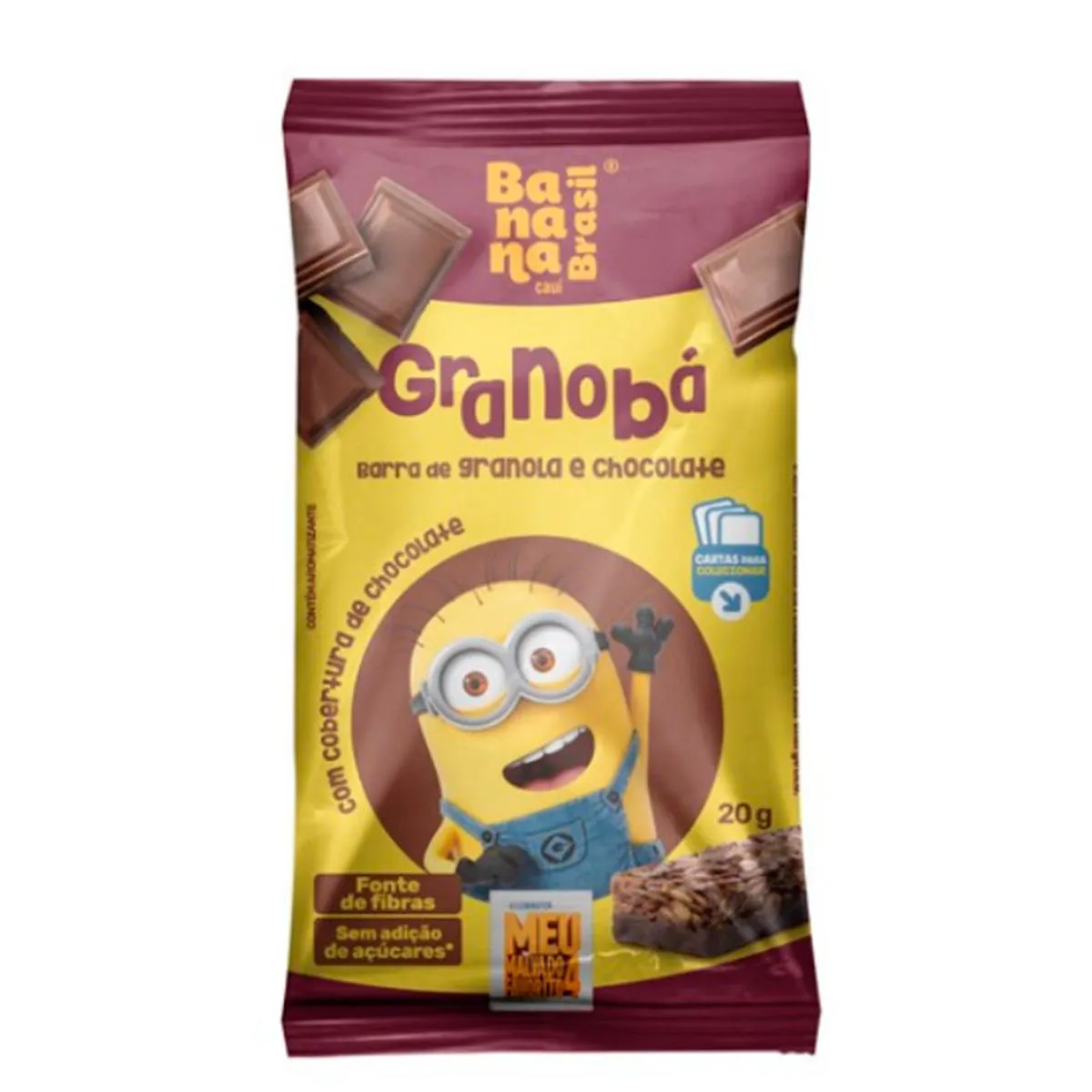 Barra de Granola Granobá Banana Brasil Cobertura de Chocolate 20g