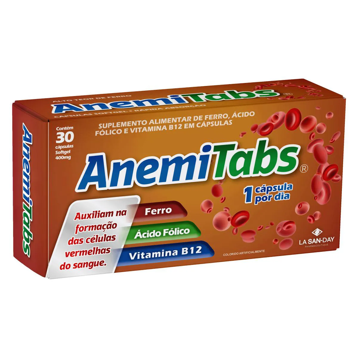 Suplemento Alimentar Anemitabs 30 Cápsulas La San-Day