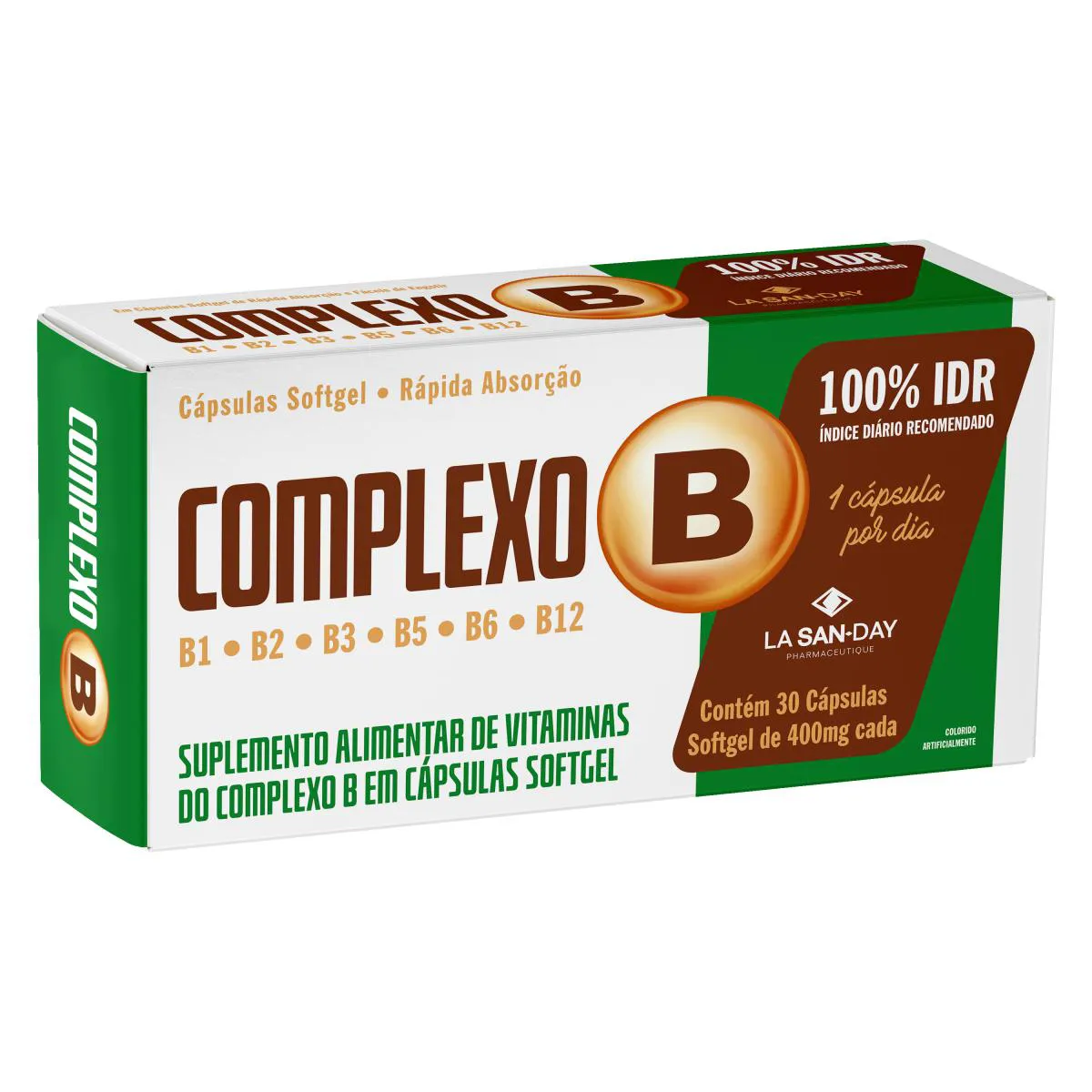 Suplemento Alimentar Vitaminas Complexo B - 30 Cápsulas - La San Day