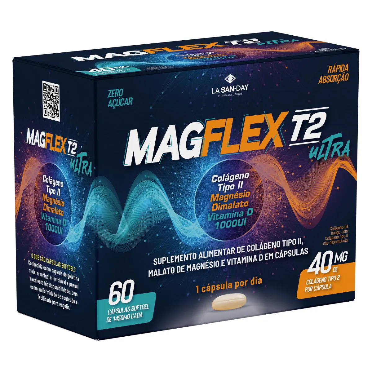 Suplemento Aliementar Magflex T2 Ultra - 60 Cápsulas - La San Day