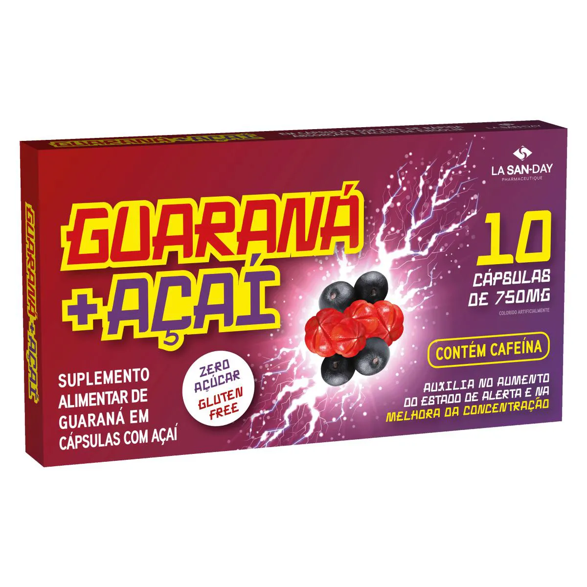 Suplemento Alimentar Guaraná + Açaí - 10 Cápsulas - La San Day