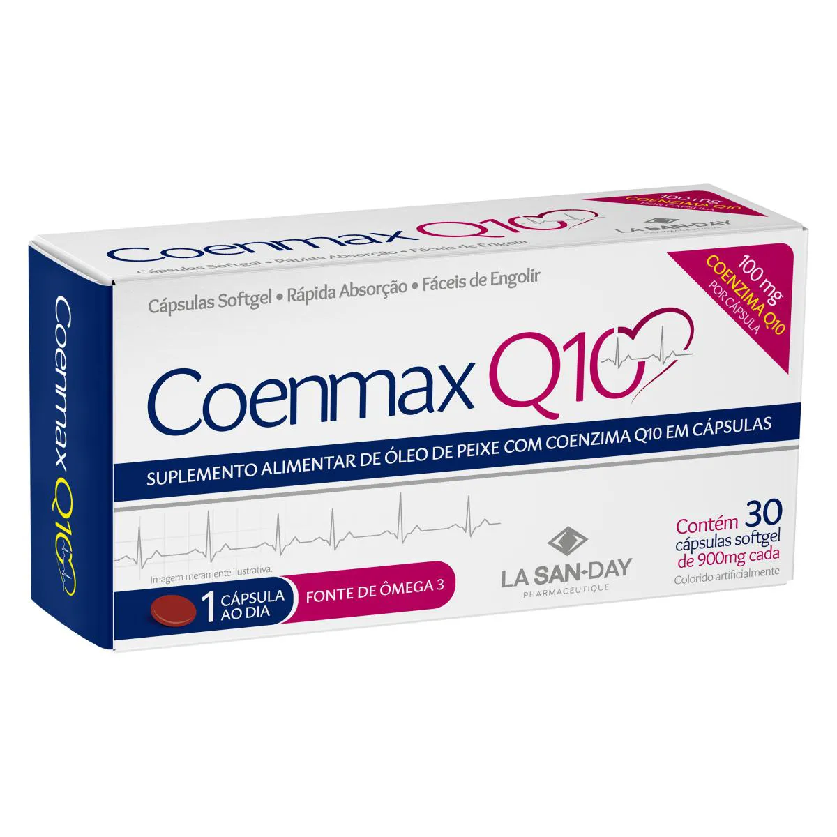 Suplemento Alimentar Coenmax Q10 - 30 Cápsulas - La San Day