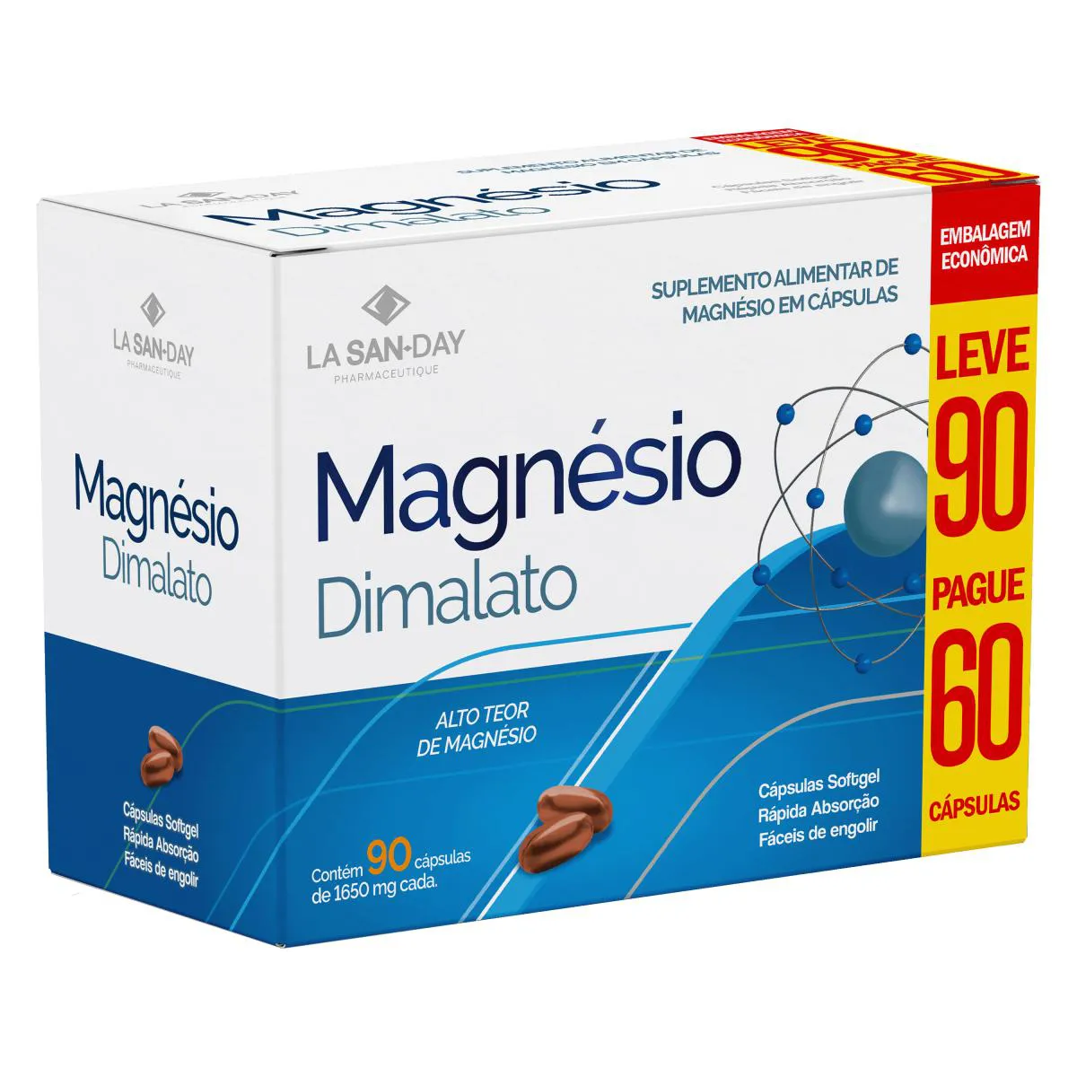Magnésio Dimalato (90 Cápsulas)