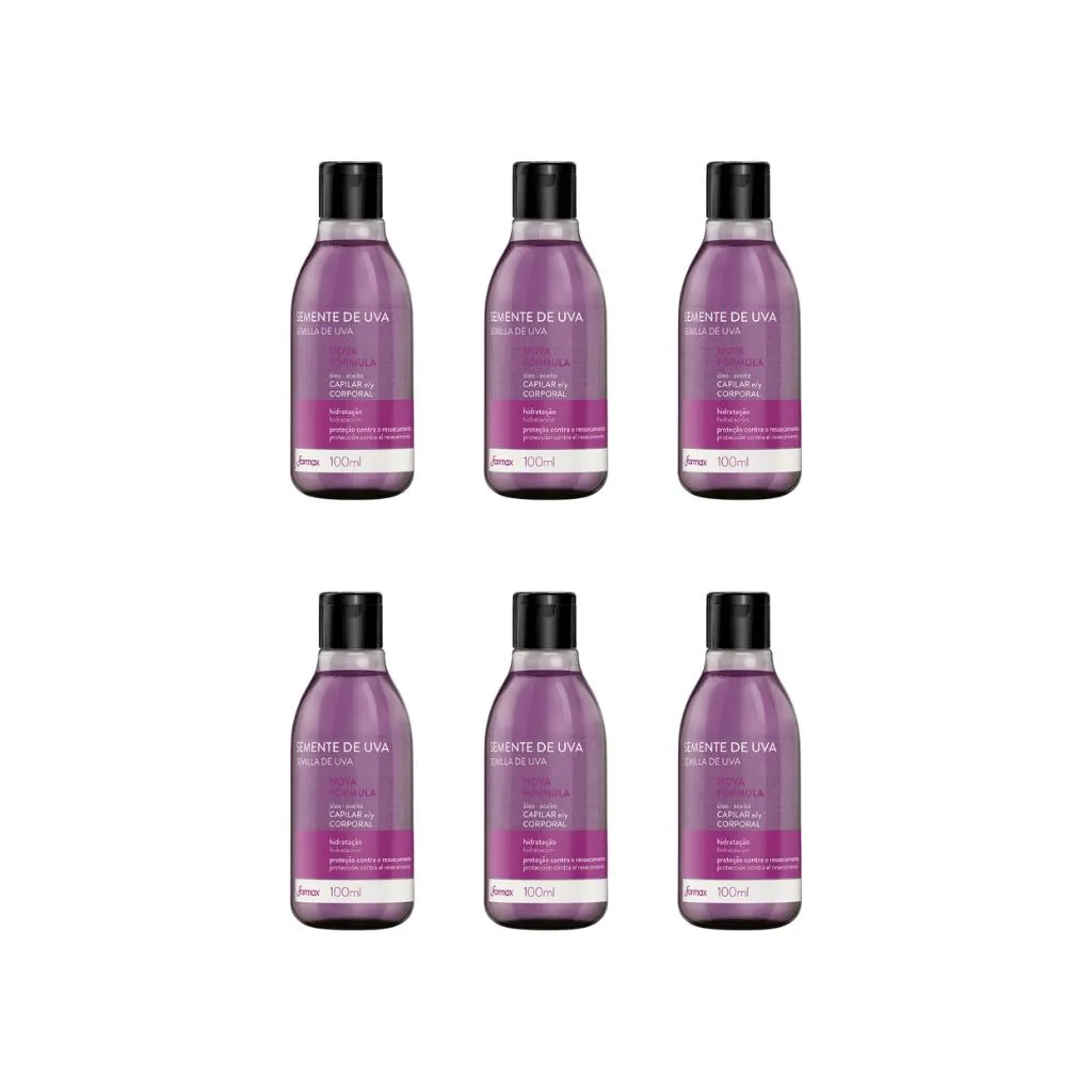 Oleo Capilar e Corporal Farmax 100ml Uva-Kit C/6un