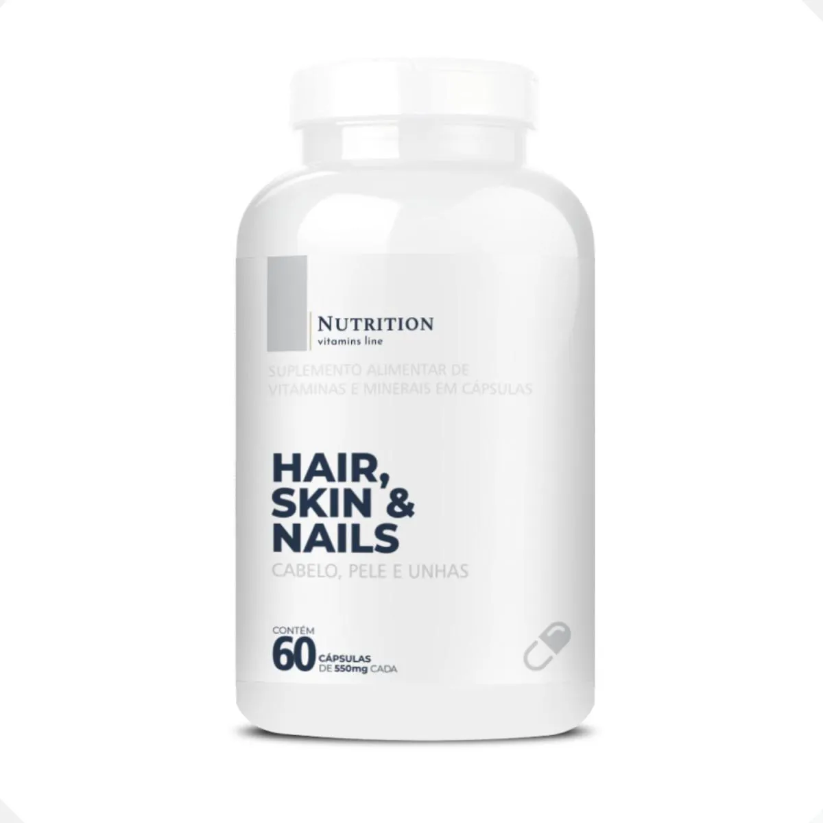 Vitamina Hair Skin & Nails (Cabelo, Pele e Unha) 60 cápsulas Nutrition Labs