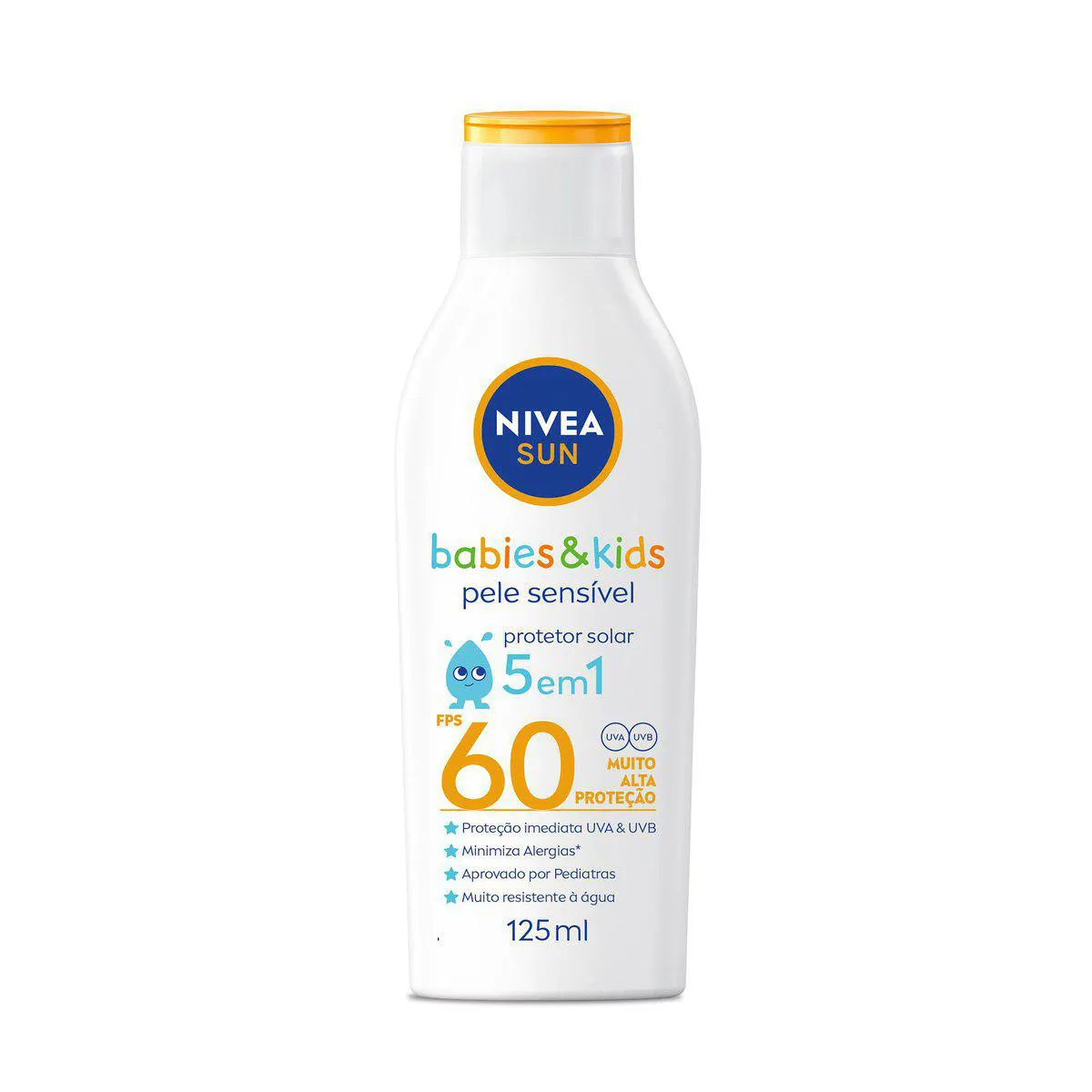 Protetor Solar Corporal FPS 60 Nivea Sun Kids Sensitive 125ml