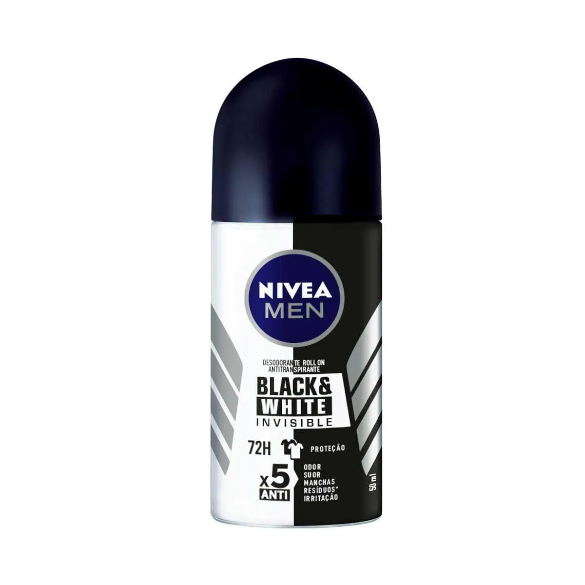 Desodorante Antitranspirante Roll-On Nivea Men Black & White Invisible 72h 50ml