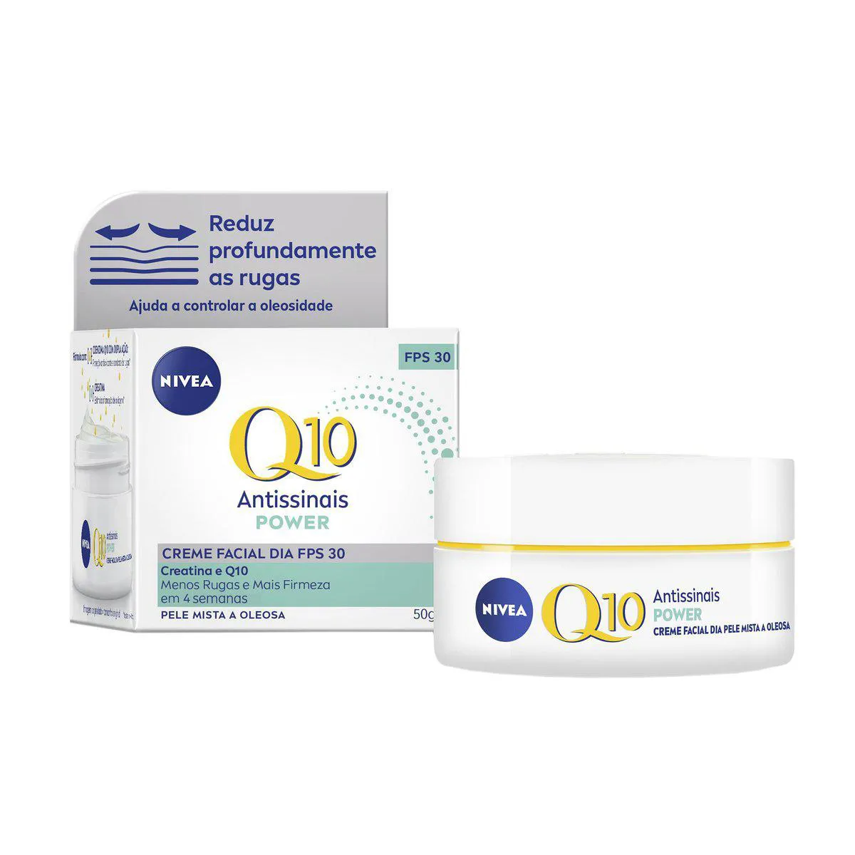 Creme Facial Dia Antissinais Nivea Q10 Power Pele Mista a Oleosa FPS 30 com 50g