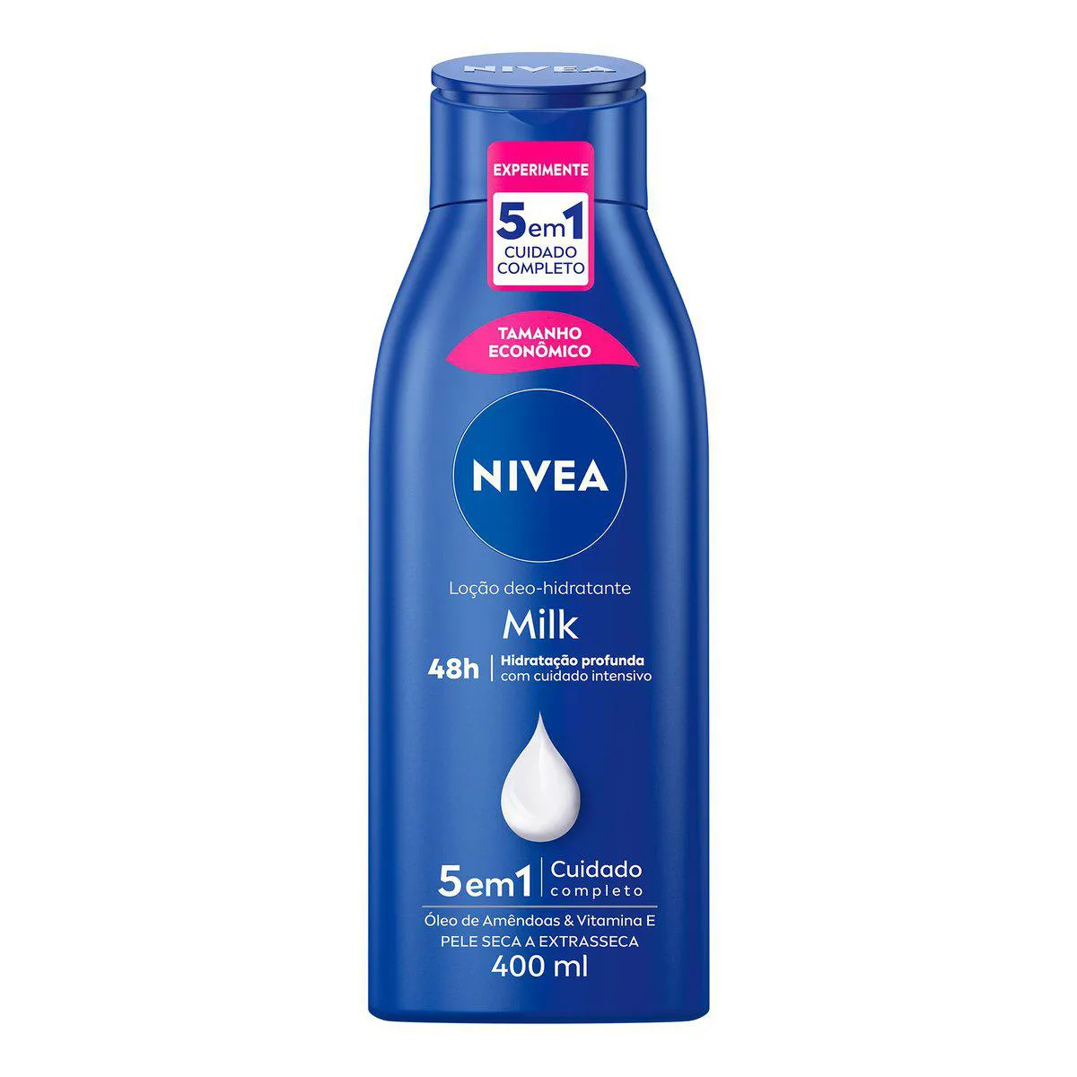 Loção Deo-Hidratante Corporal Nivea Milk Hidratação Profunda Pele Seca 400ml