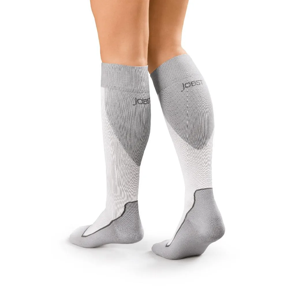 Meia de Compressão 3/4 Sport 20-30 mmHg - Cor: Branco/Cinza - Jobst GG