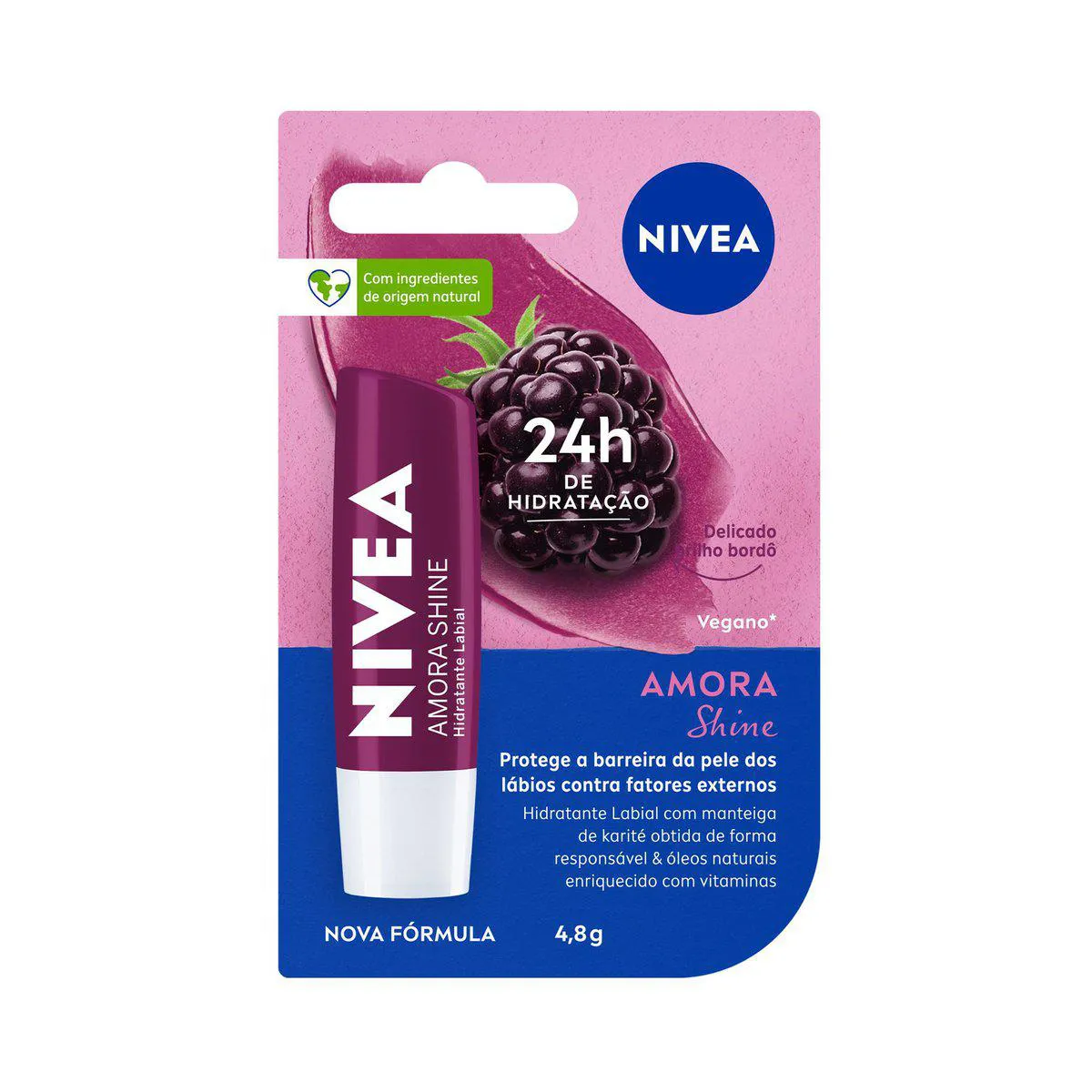 Hidratante Labial Nivea Amora Shine com 4,8g