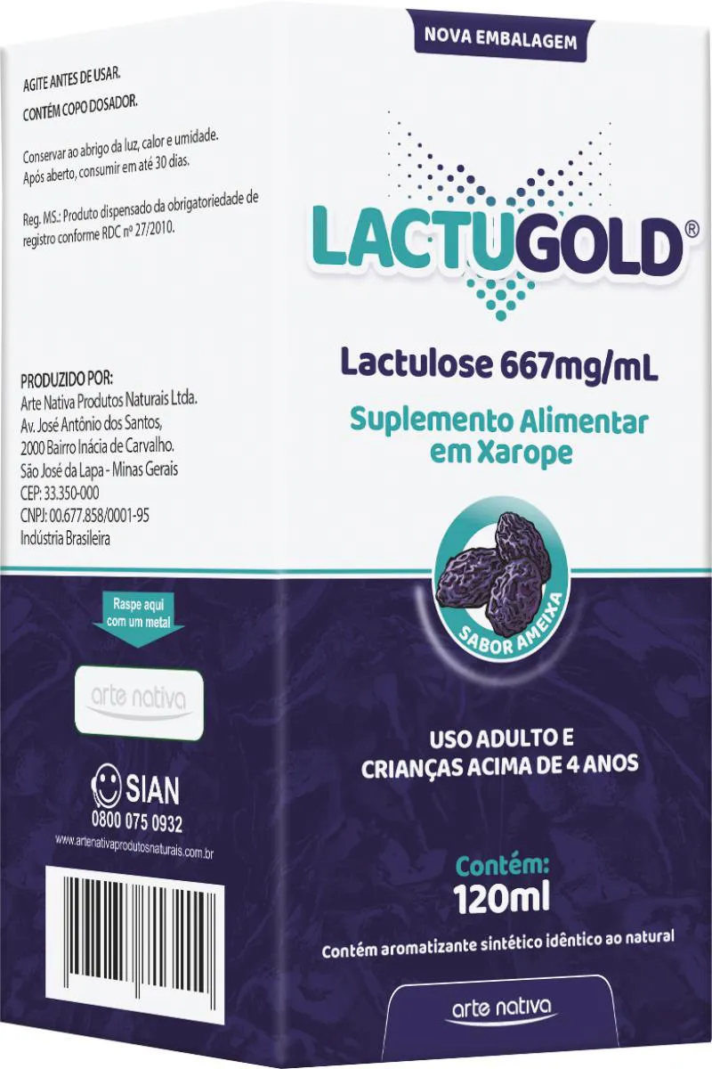Arte Nativa Lactugold Lactulose sabor AMEIXA 120ml